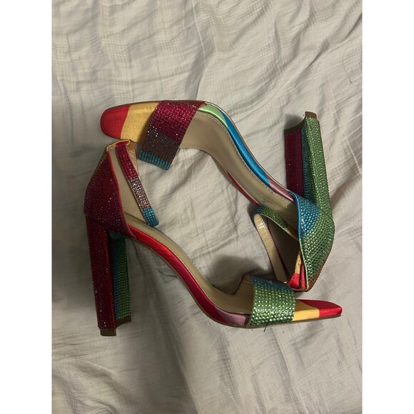 BETSEY JOHNSON SABRINA RAINBOW HEELS SZ 7 new - Picture 4 of 6